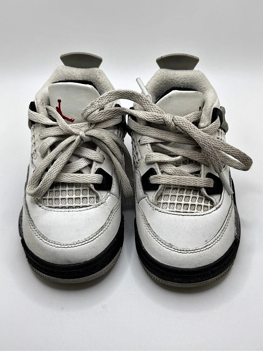 Nike Air Jordan 4 Sneakers White Gray Kids US 7c